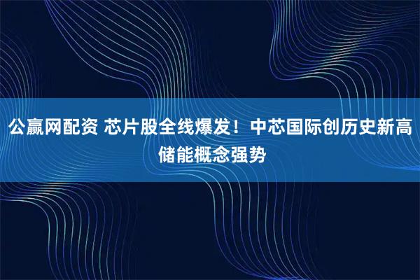 公赢网配资 芯片股全线爆发！中芯国际创历史新高 储能概念强势