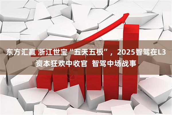 东方汇赢 浙江世宝“五天五板”，2025智驾在L3资本狂欢中收官  智驾中场战事