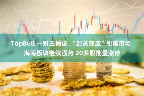TopBull 一财主播说  “封关效应”引爆市场 海南板块继续强势 20多股批量涨停