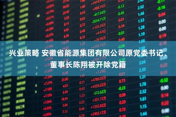 兴业策略 安徽省能源集团有限公司原党委书记、董事长陈翔被开除党籍